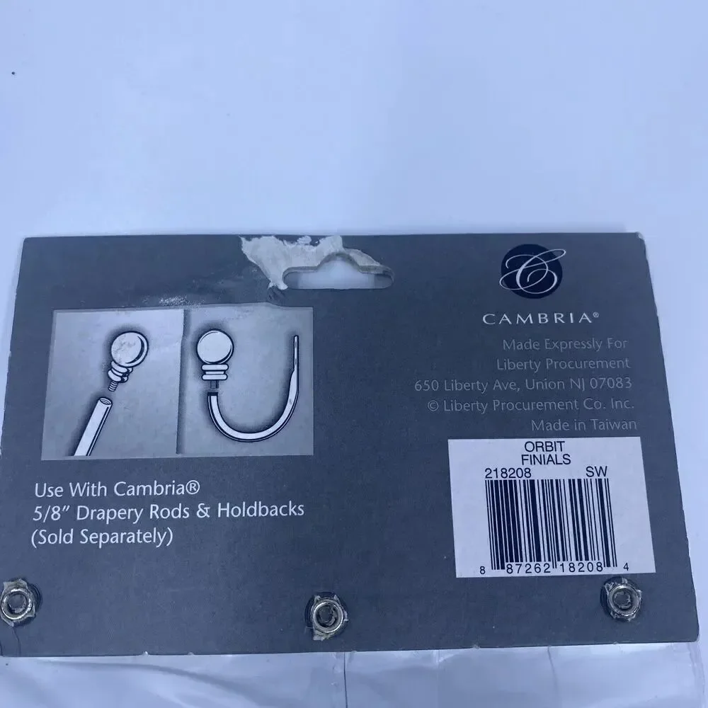 *Cambria Classic Complete Orbit Finial in Satin White Set of 2 Cast Zinc Metal